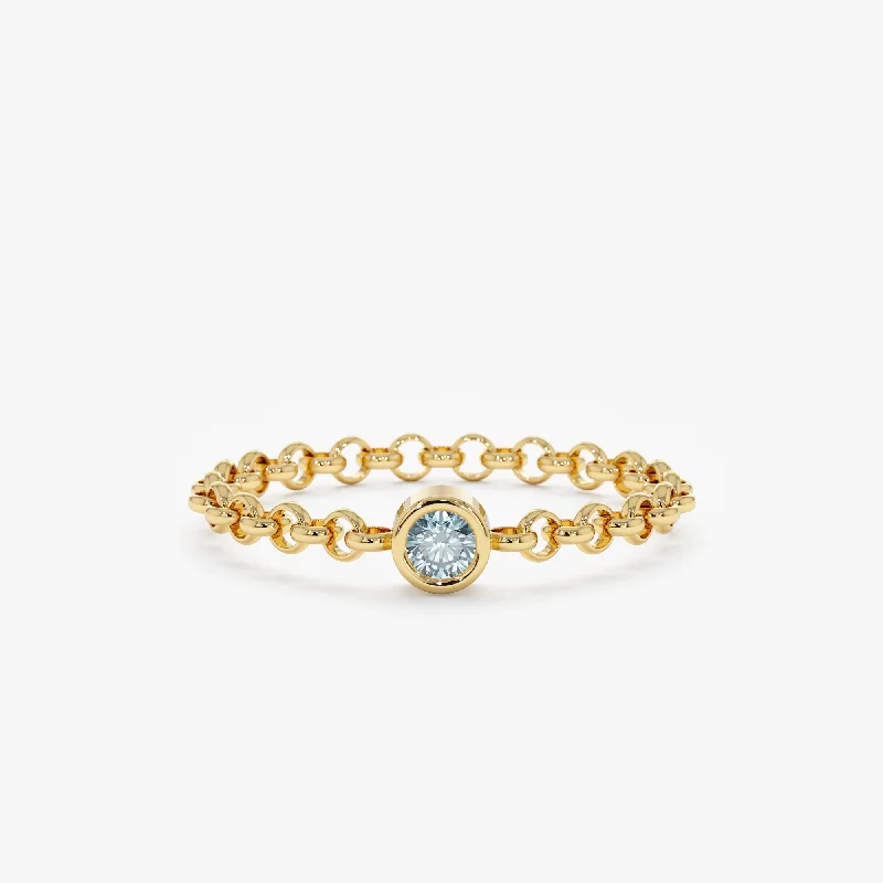 Aquamarine Chain Ring, Adriana