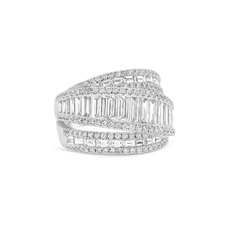 Baguette Diamond Crossover Ring