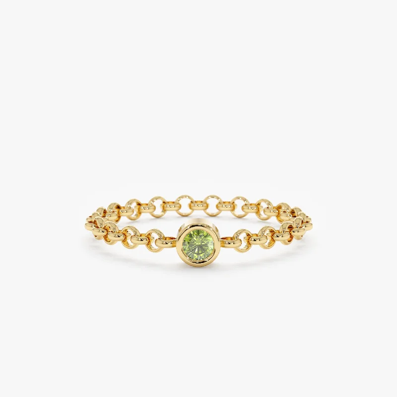 Peridot Chain Ring, Adriana