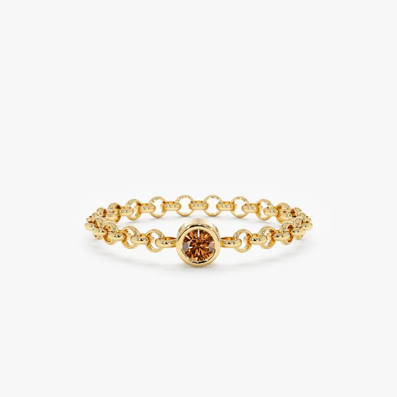 Citrine Chain Ring, Adriana