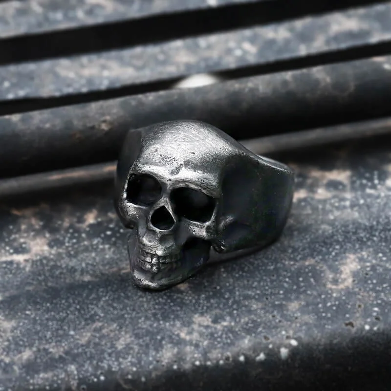 Classic Locomotive Stainless Steel Skull Ring