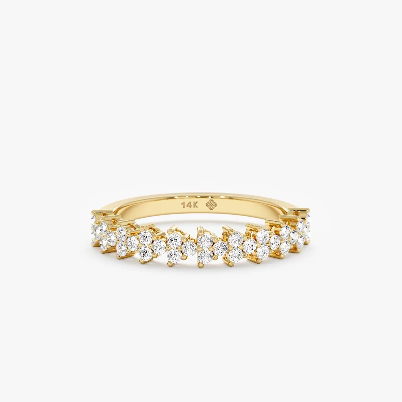 Cluster Diamond Half Eternity Ring, Quinn