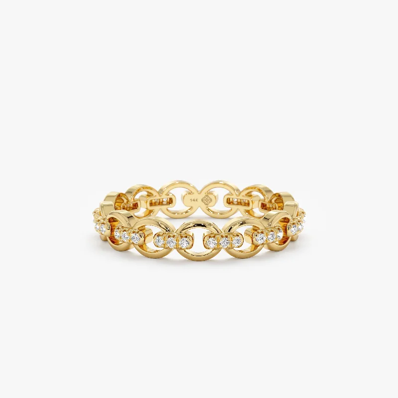 Diamond Infinity Chain Link Ring, Eva