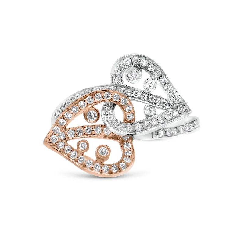 Diamond Interlocking Hearts Ring