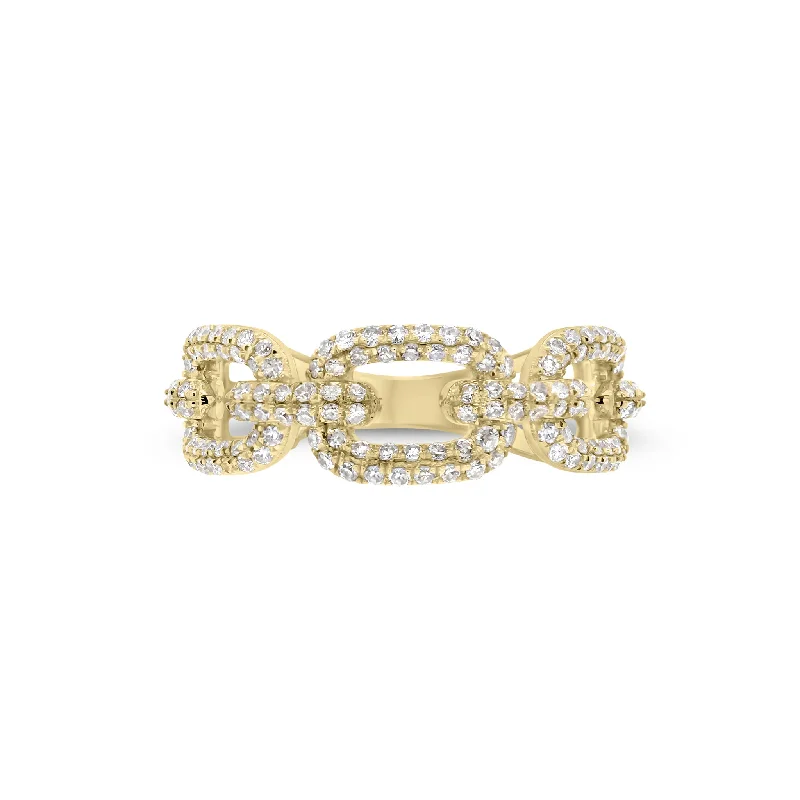 Diamond Wide Link Chain Ring