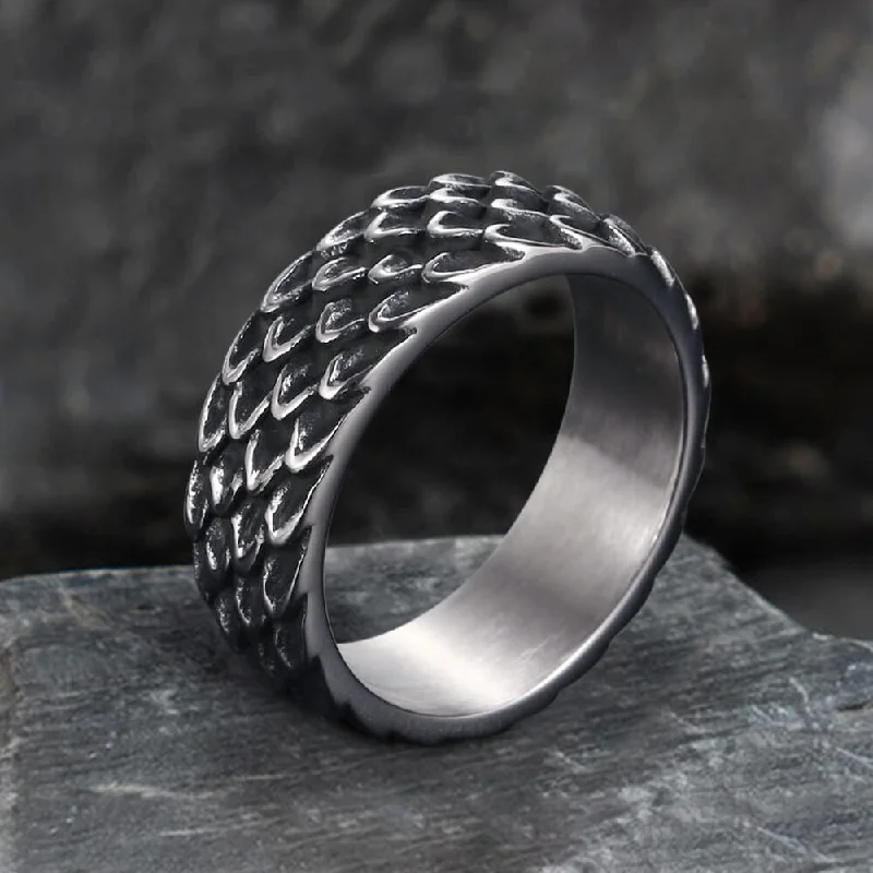 Dragon Scale Stainless Steel Ring