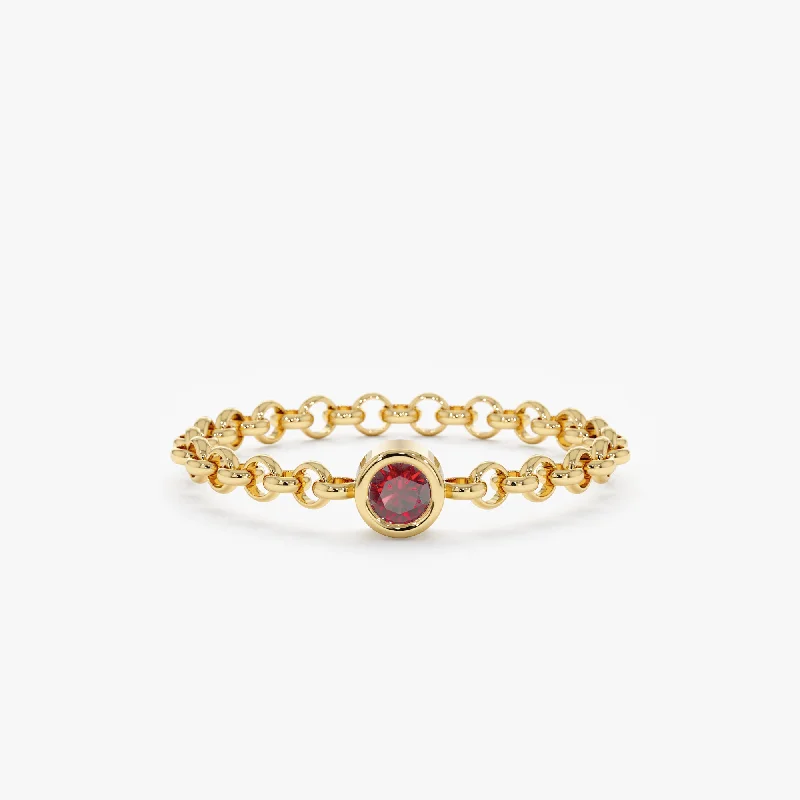 Garnet Chain Ring, Adriana