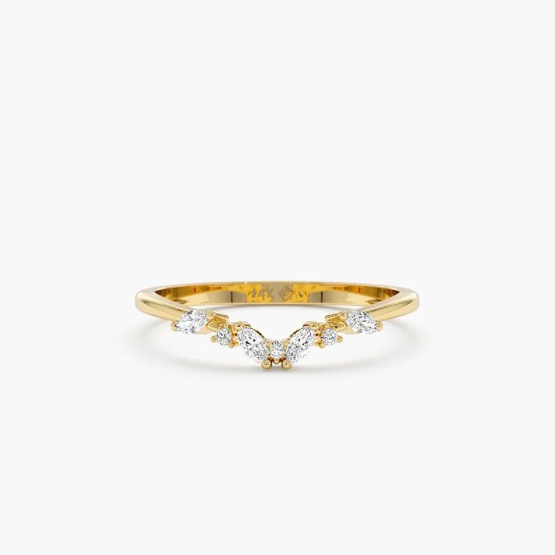 Marquise and Round Diamond Nesting Ring, Zoie