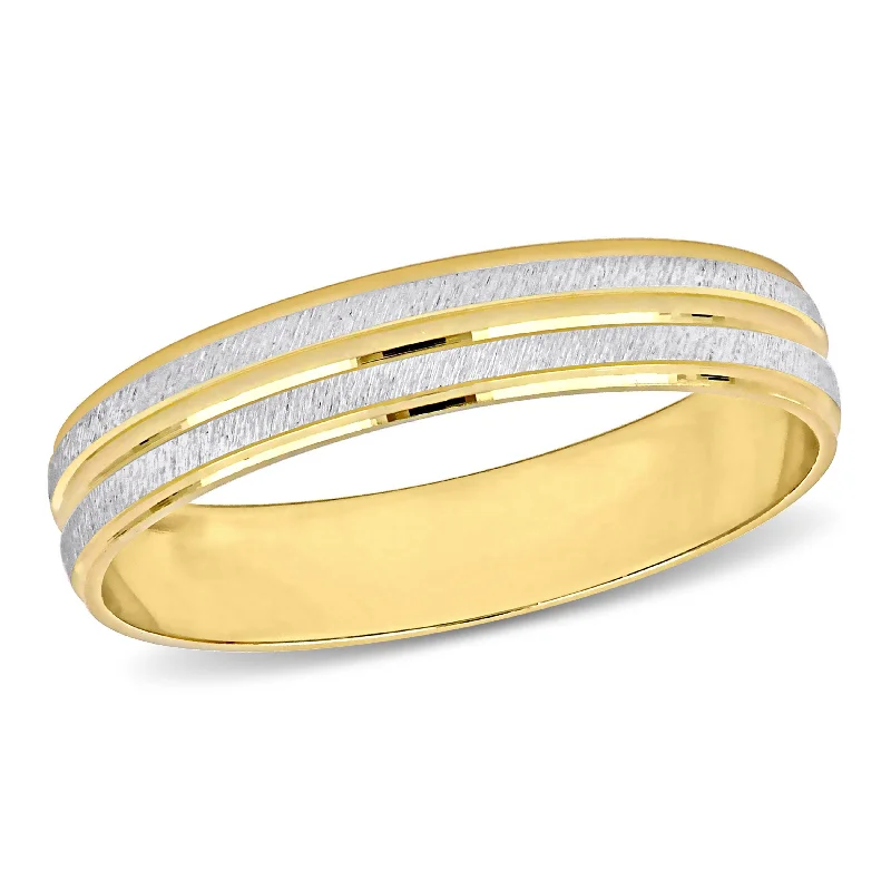 Miadora 4mm Double Row Wedding Band in 14k Two-Tone Gold