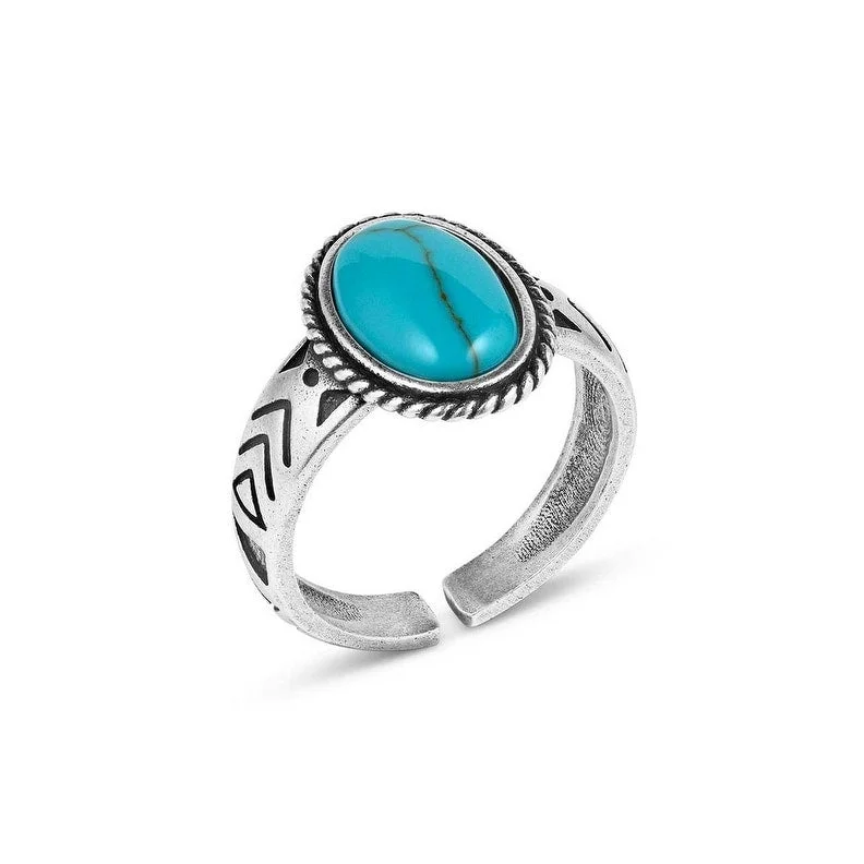 Montana Silversmiths Ring Women Uncovered Beauty Turquoise Open RG5810 - Silver