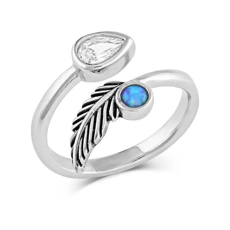 Montana Silversmiths Ring Womens Balance Of Nature Opal Open RG5292 - Silver