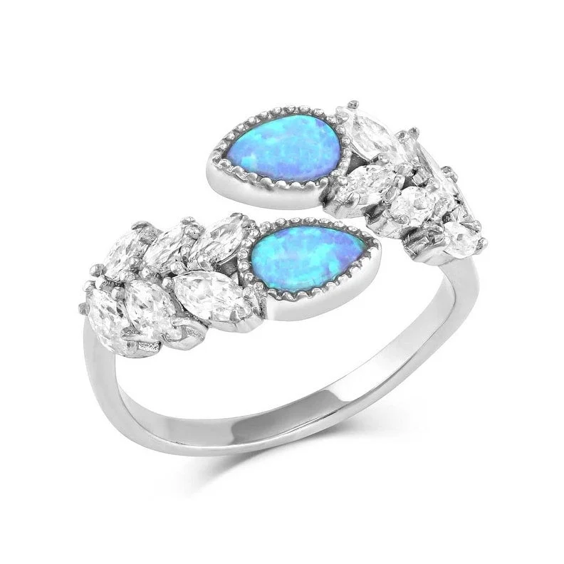 Montana Silversmiths Ring Womens Mystic Falls Opal Crystal RG5362 - Silver