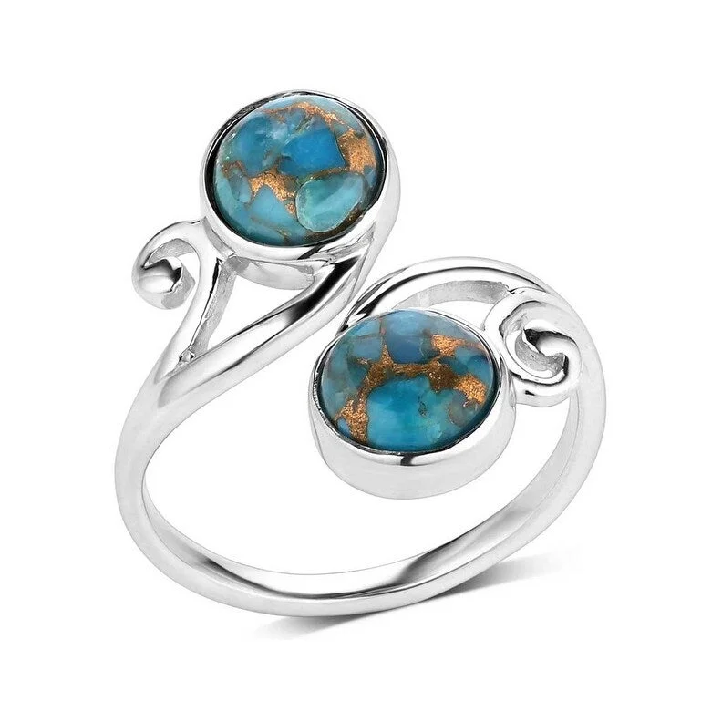 Montana Silversmiths Ring Womens Perfect Harmony Turquoise Wrap RG5876 - Silver