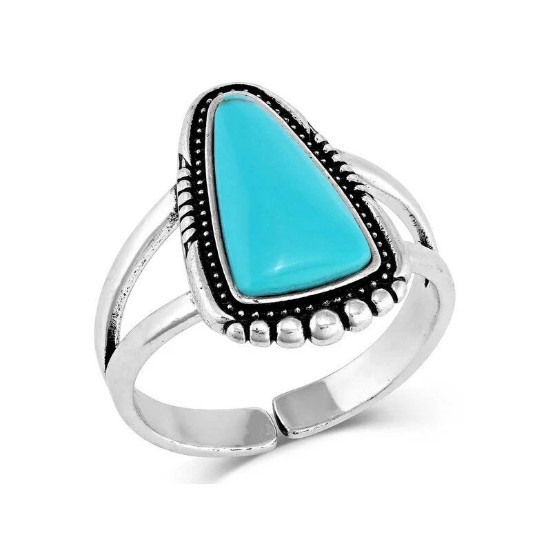 Montana Silversmiths Ring Womens Ways Of The West Turquoise RG5485 - Silver