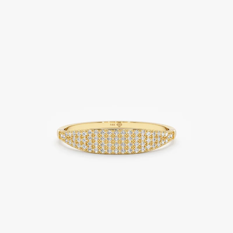 Pave Diamond Wide Ring, Pera