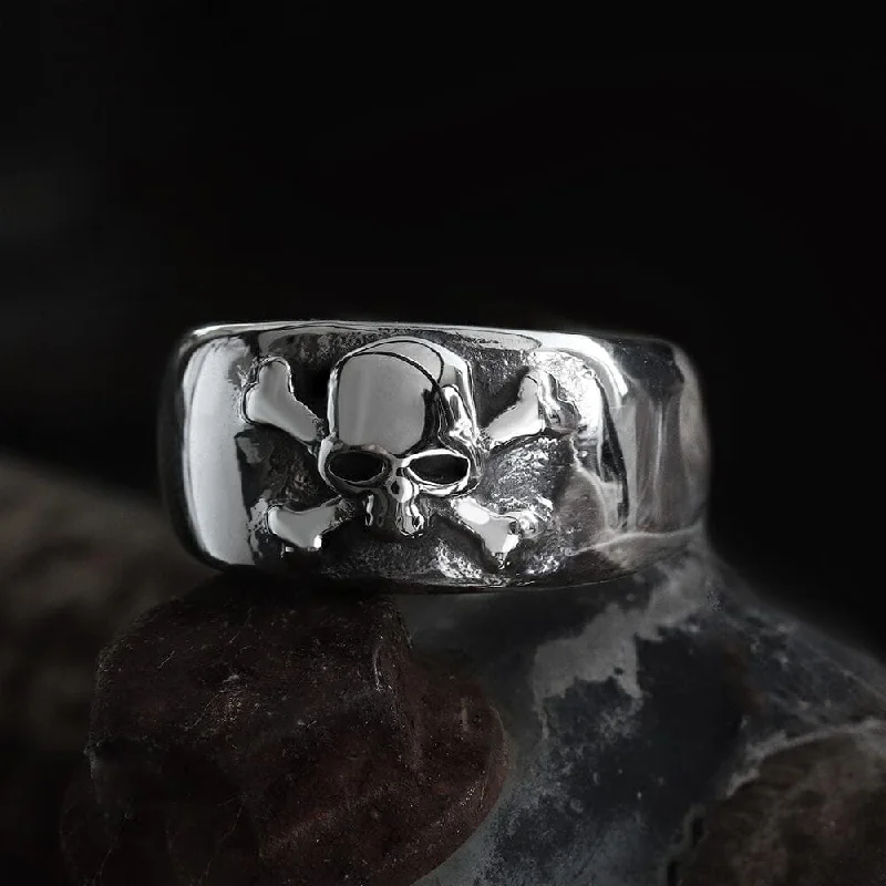 Skull and Crossbones Stainless Steel Ring