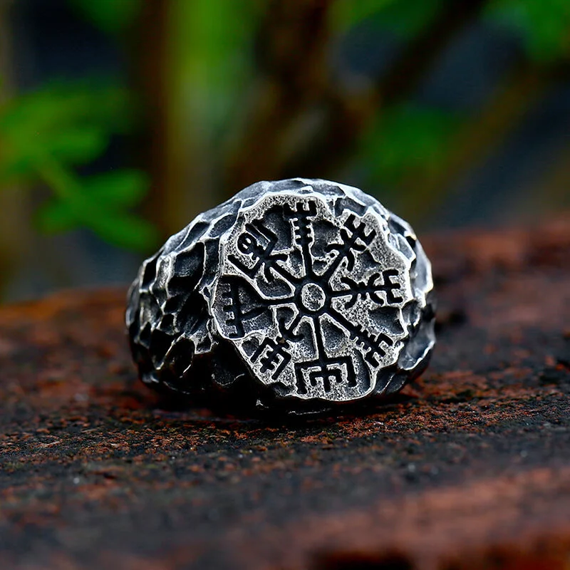 Vegvisir Magic Compass Stainless Steel Viking Ring