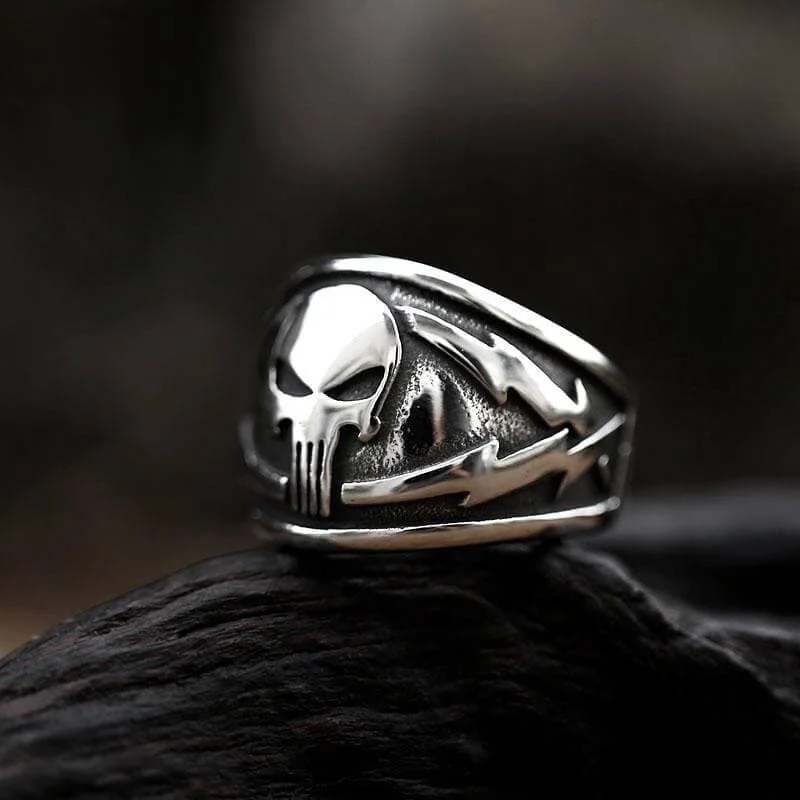 Punisher Skull Stainless Steel Biker Ring