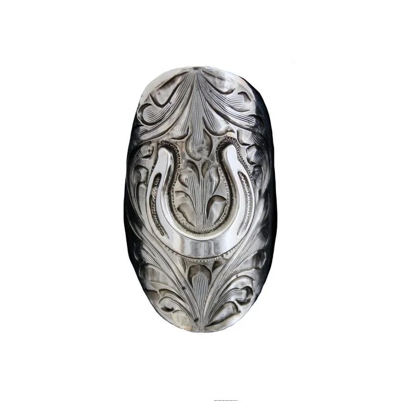 Vogt Silversmiths Western Ring Womens Oval Engraved Horseshoe 027-084 - Silver