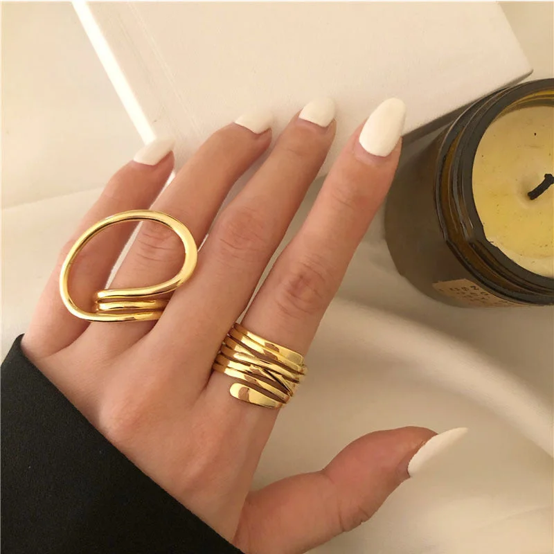 Wholesale Alloy Exaggerated Lines Ring