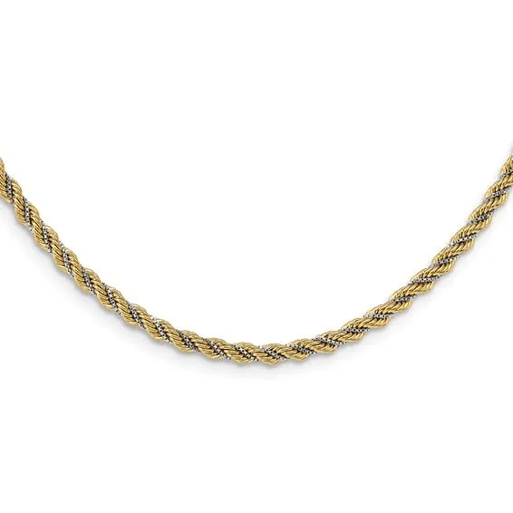 14K Two Tone Rope Bracelet