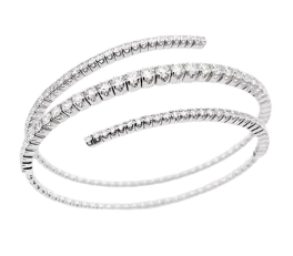 14K White Gold Flexible Diamond Wrap Bracelet