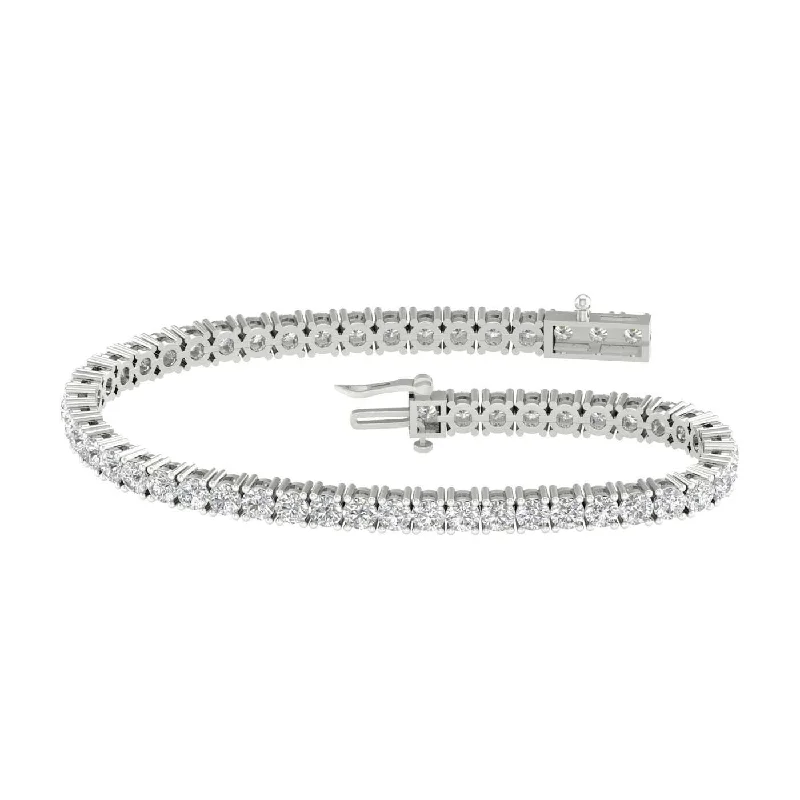 14K White Gold Lab Grown Diamond Tennis Bracelet