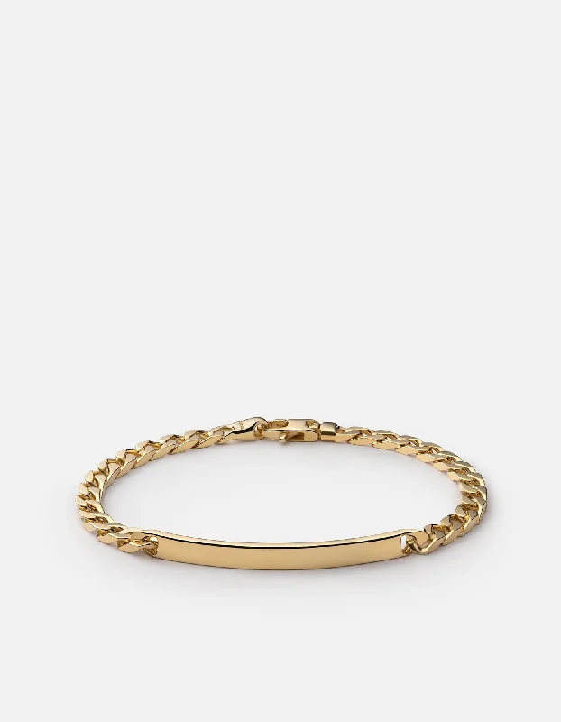 4mm ID Chain Bracelet, Gold Vermeil