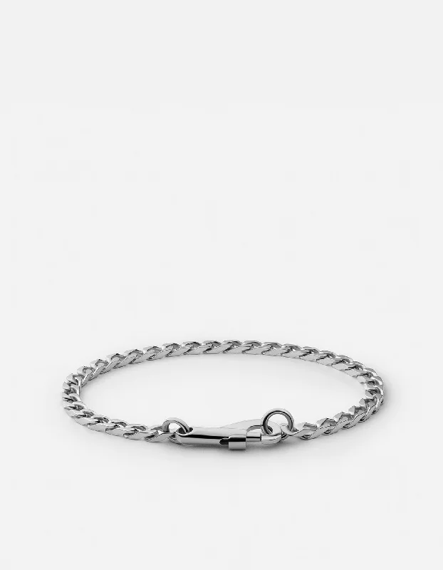 4mm Snap Chain Bracelet, Sterling Silver