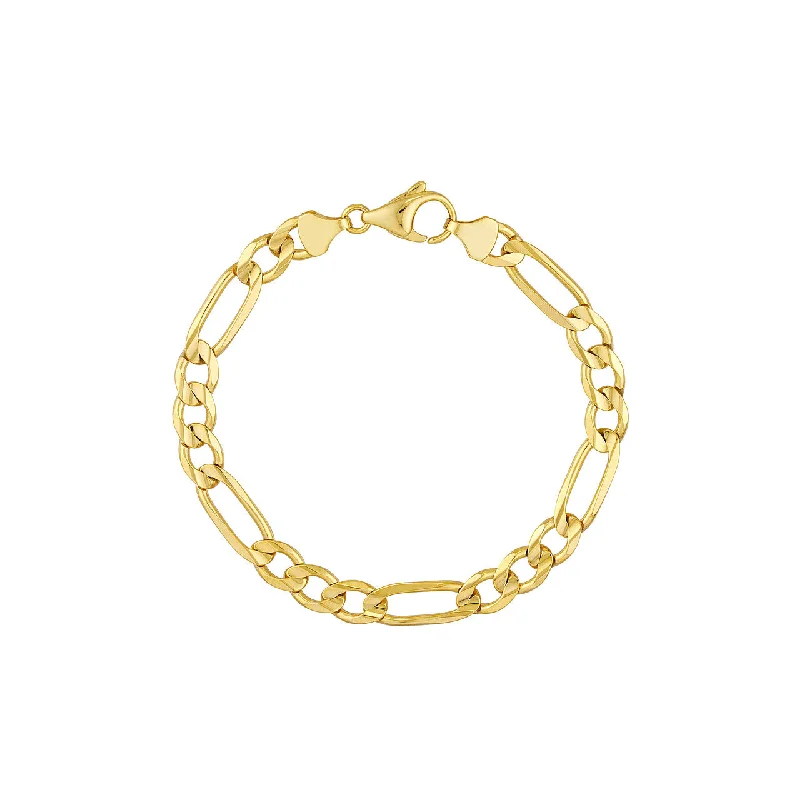 7.3mm Light Concave Figaro Chain Bracelet