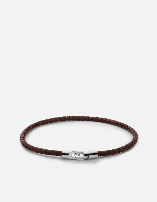 Cruz Leather Bracelet, Sterling Silver