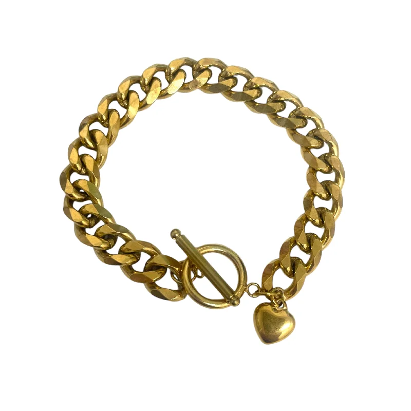 Curb Chain Bracelet with Heart Charm