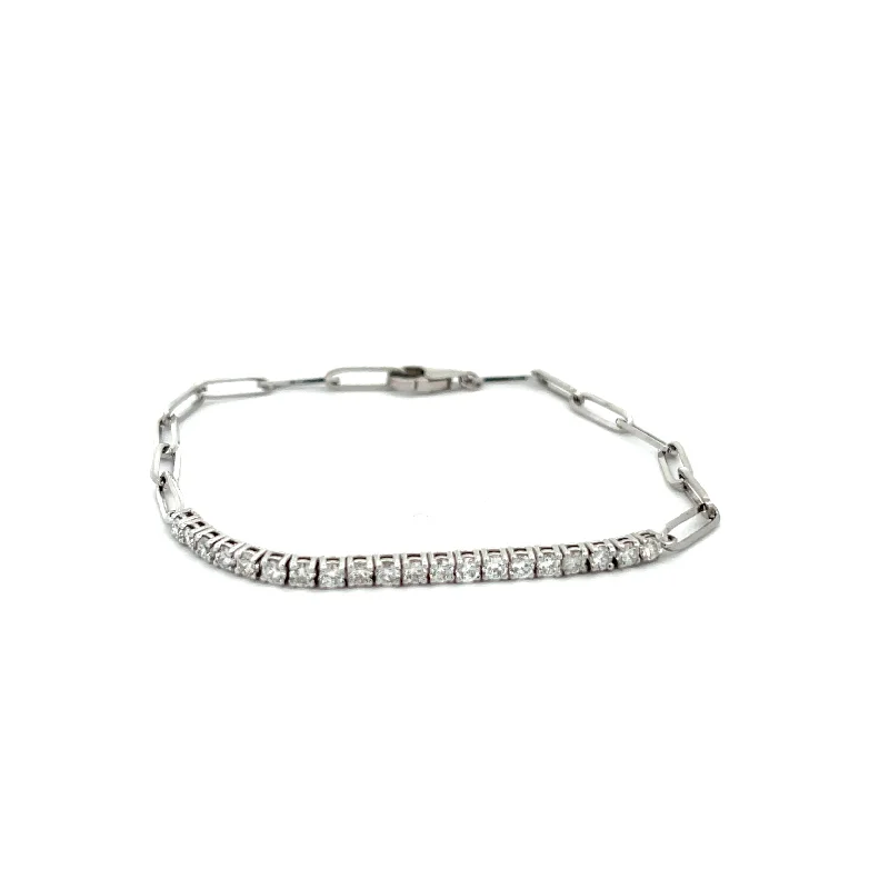 Diamond Paperclip & Tennis Bracelet