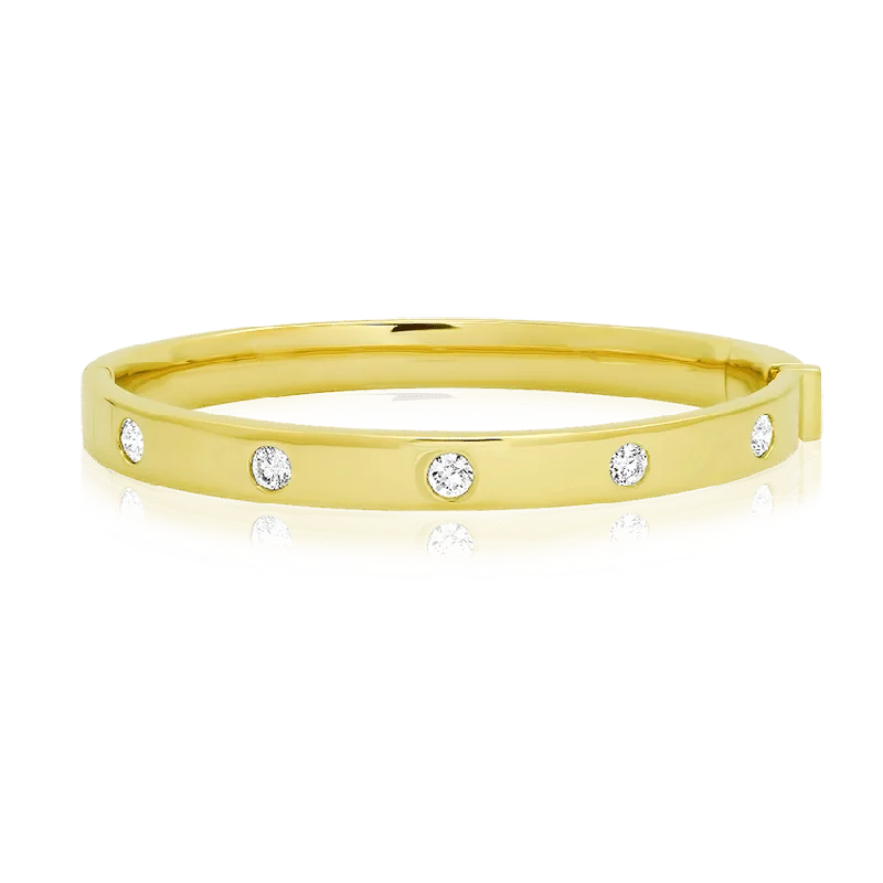 Diamond Station Bangle Bracelet