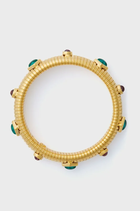 Emerald and Ruby Byzantine Cobra Bracelet