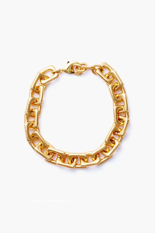 Gold Chunky Rectangle Chain Bracelet