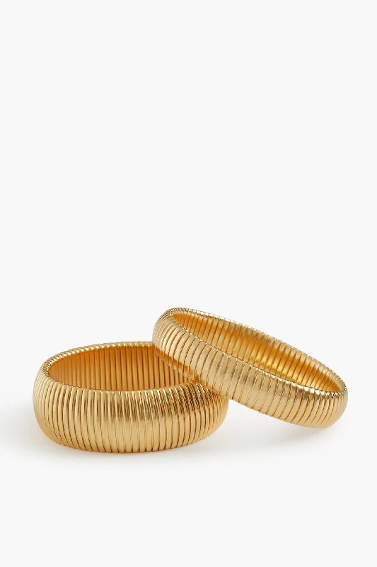 Gold Cobra Bracelet Duo Set