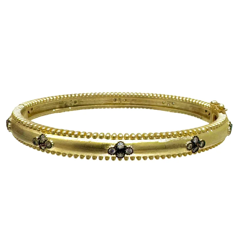 Gold Bangle Bracelet With CZ