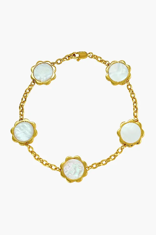 Gold Flower Chain Bracelet