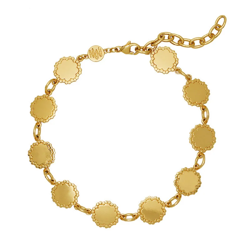 Goldbug Scalloped Station Bracelet