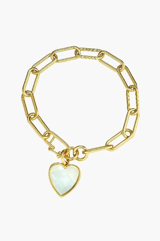 Heart Charm Link Bracelet