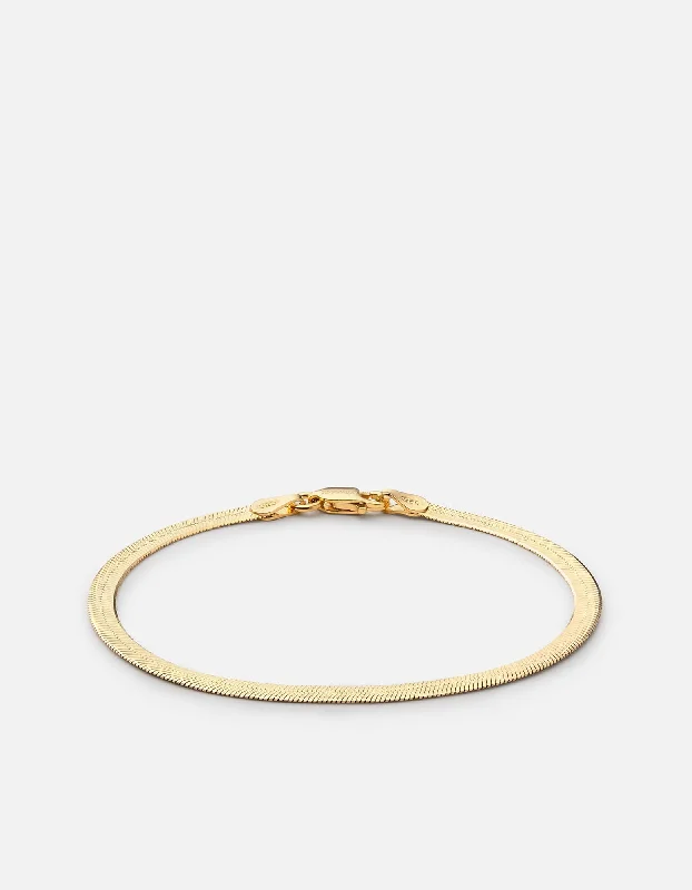 Herringbone Bracelet, Gold Vermeil