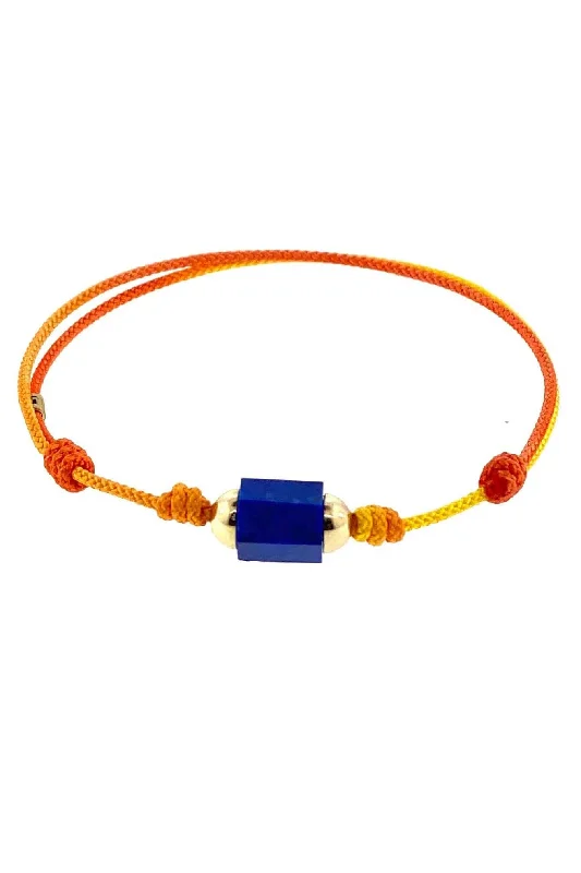 Hexagon Lapis Bolt Cord Bracelet