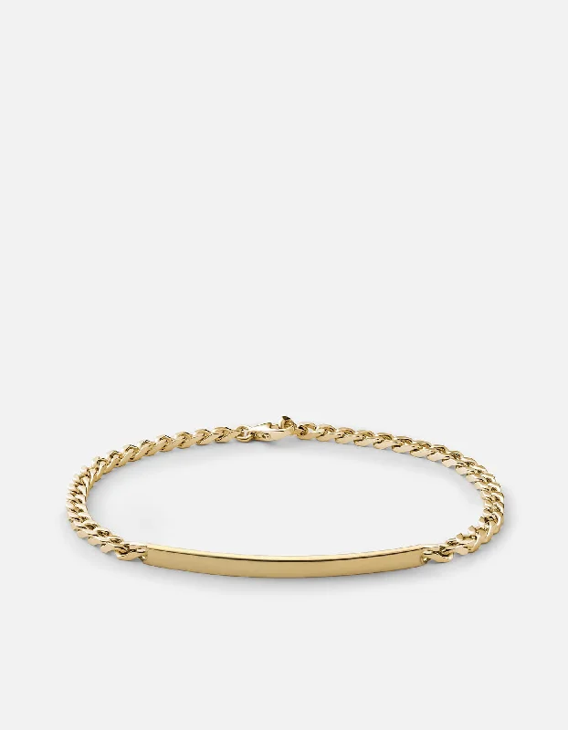 3mm ID Chain Bracelet, Gold Vermeil