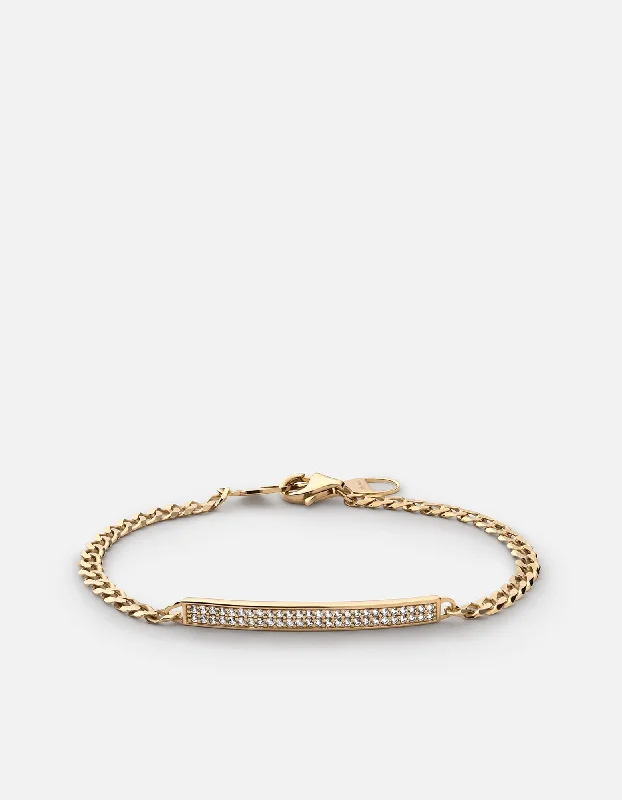 3mm ID Chain Bracelet, Gold Vermeil/Sapphire