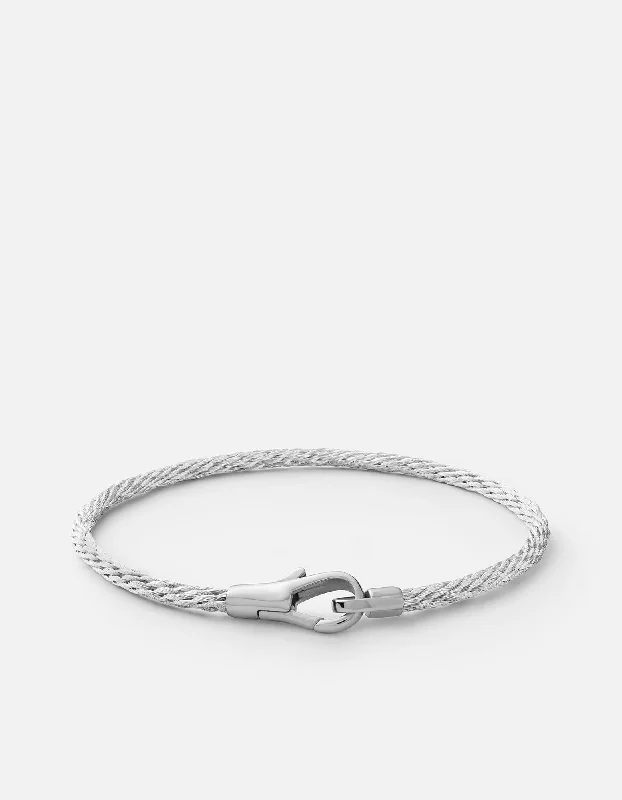 Knox Cable Bracelet, Matte Silver