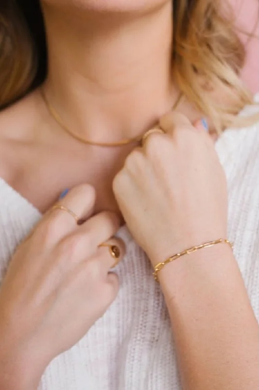 Madeline Gold Filled Paperclip Bracelet