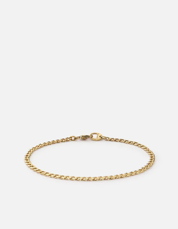 Mini Annex Cuban Chain Bracelet II, 14k Gold