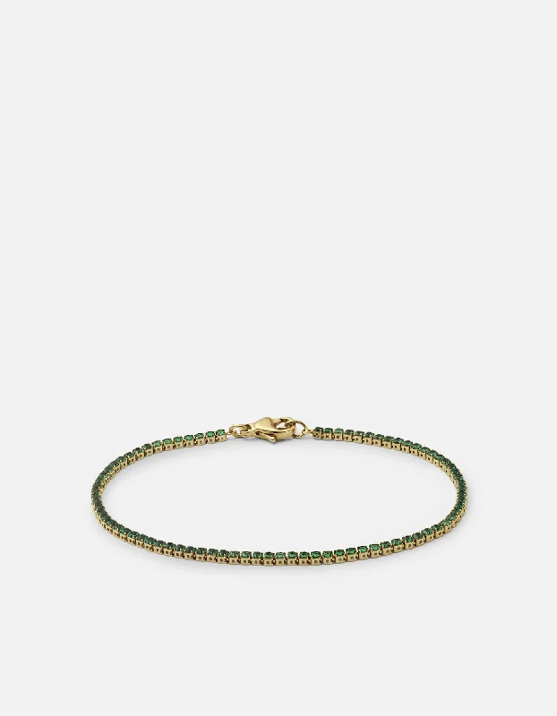 Mirai Micro Tennis Bracelet, Gold Vermeil/Emeralds