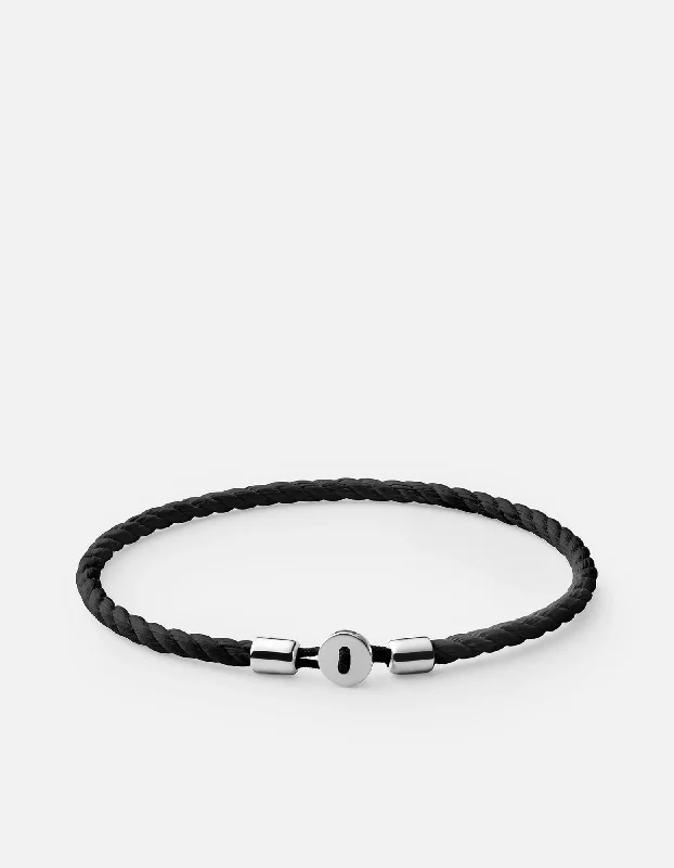 Nexus Cotton Rope Bracelet, Sterling Silver